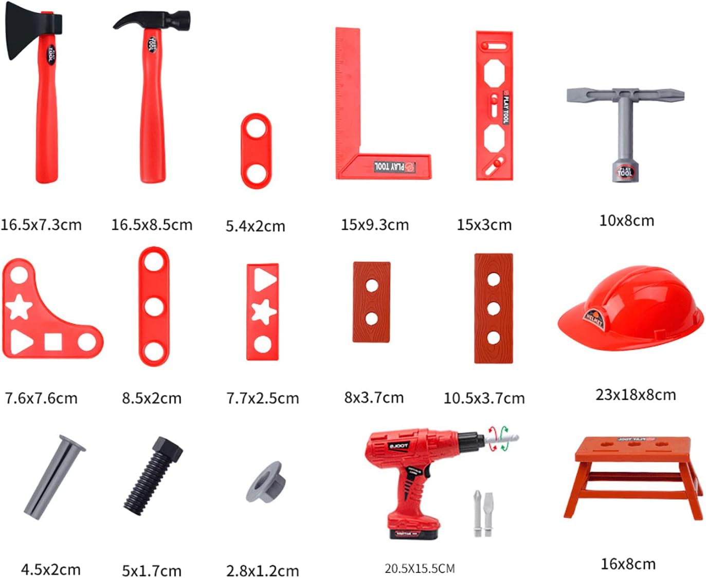 VIP Kids Construction Tool Set (38/41 stuks) – Realistische speelgoedboor, gereedschap en gereedschapskist