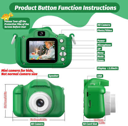 VIP DinoPix™ Instant Print Camera voor kinderen – Leuke foto- en videocamera met thermisch printen